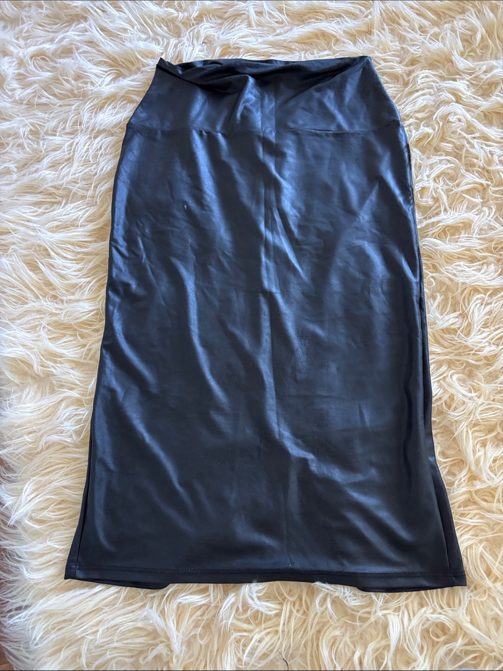 Charlotte Russe Black leatherette Midi Skirt